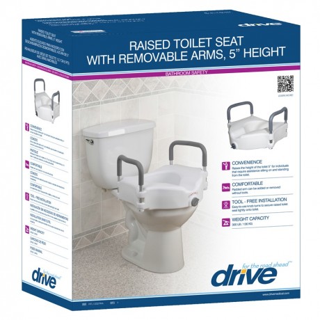 RIASED TOILET SEAT WITH REMOVABLE ARMS