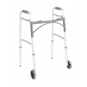 Deluxe Folding Walker, Two Button with 5" Wheels (Drive)
