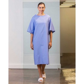 Dropship Cotton Patient Robes Large. Pack Of 3 White Adult Hospital Robes  With Front And Back Snap Closure. 100% Cotton Nursing Robes; Nursing Dress;  Reusable Unisex Maternity Pajamas With Short Sleeves to