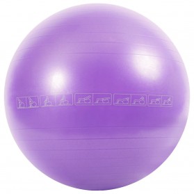 Anti-Burst Gym Ball 75cm, Printed, Purple with Pump