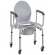 Steel Commode With Wheels & Drop Arm